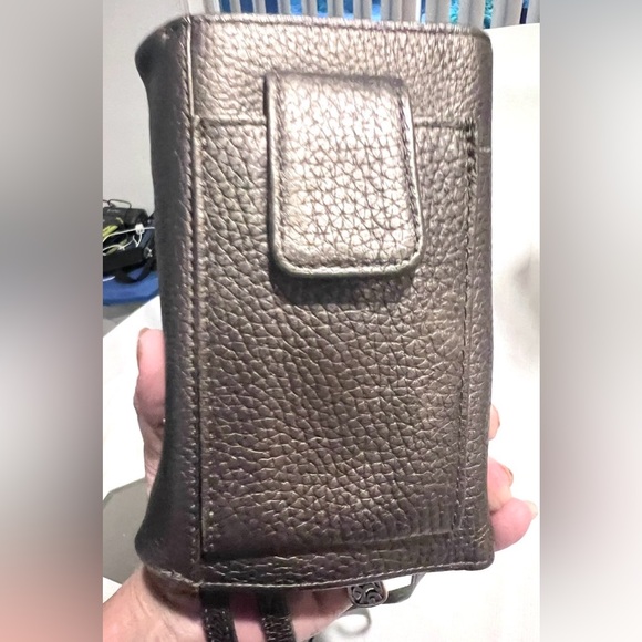 BRIGHTON Crossbody Wallet Shimmering Bronze-Purple Whip Stitch No Call Outs - Picture 15 of 16